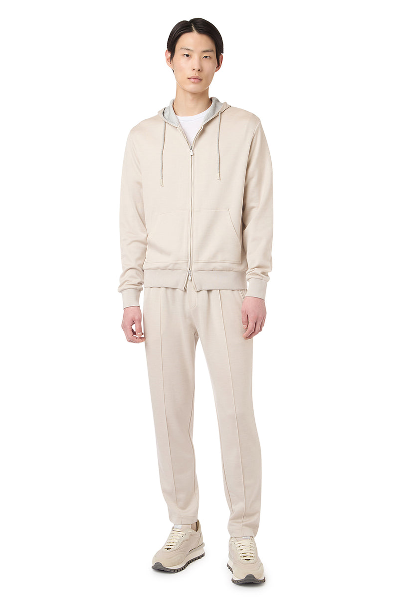 Full zip cotton silk sweatshirt