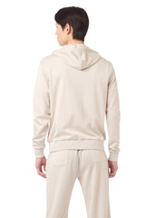 Full zip cotton silk sweatshirt