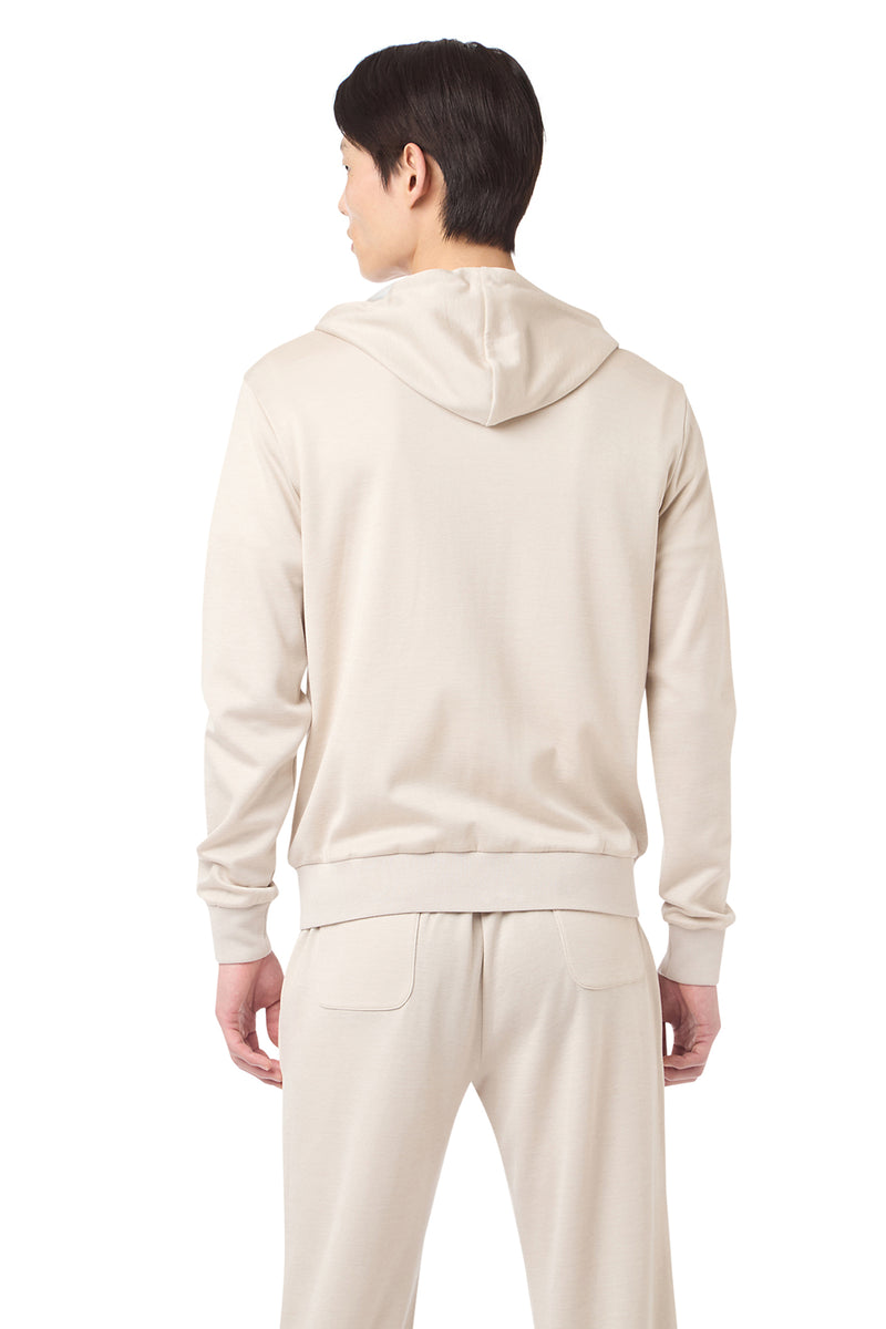 Full zip cotton silk sweatshirt