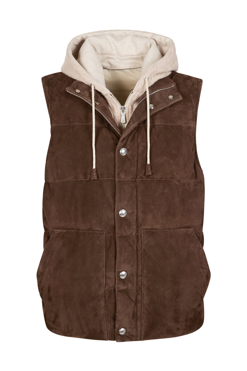 GILET BIMATERICO SUEDE