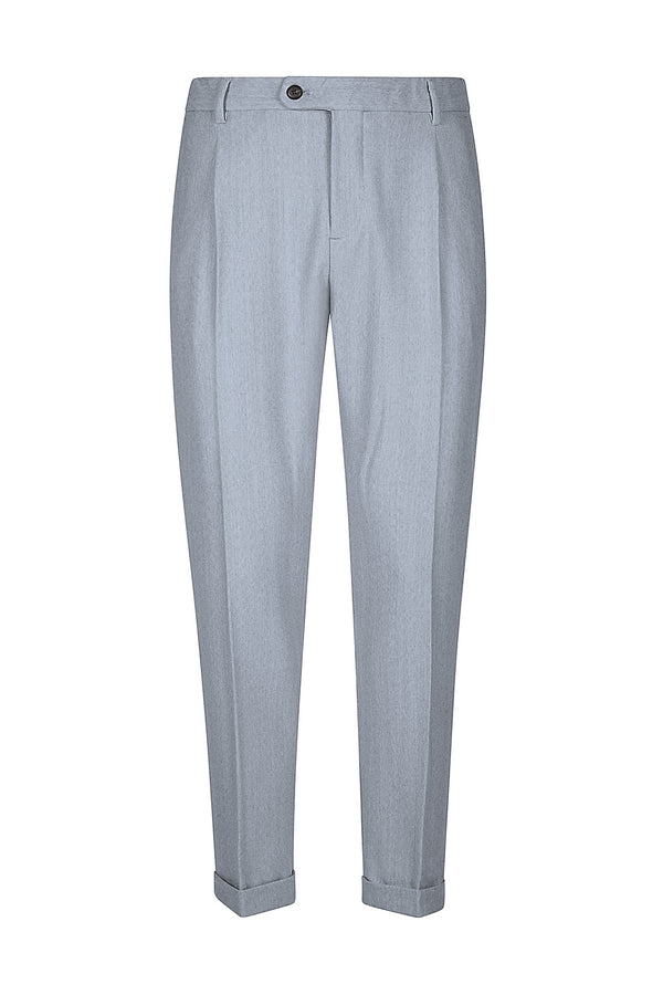 ELASTICATED PENCED TROUSERS