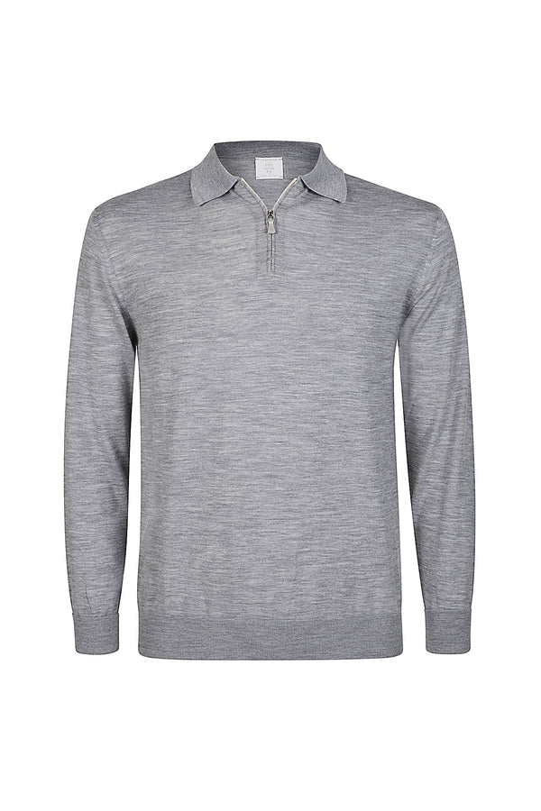 HALF-ZIP SWEATER IN 14 MICRON WOOL