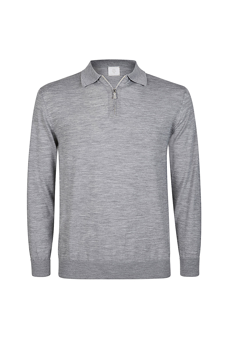 HALF-ZIP SWEATER IN 14 MICRON WOOL