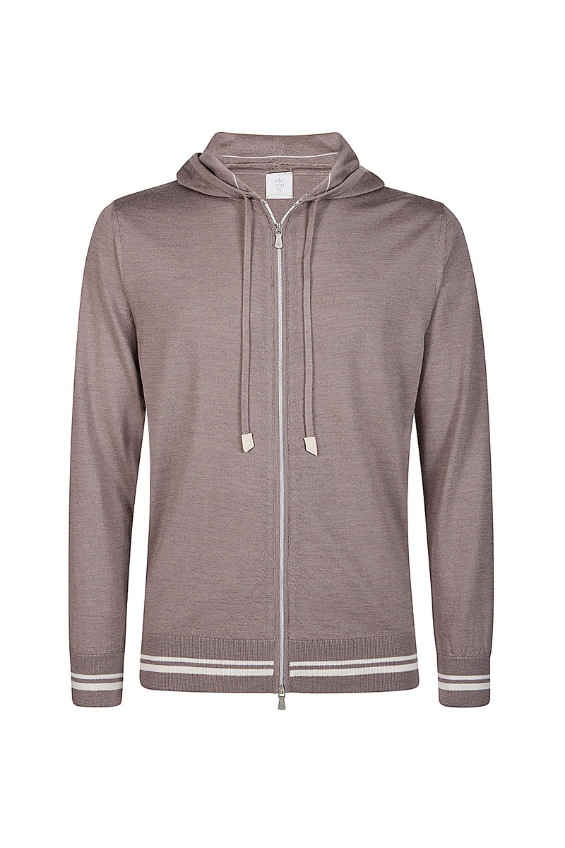 MAGLIA FULL ZIP MERINOS SETA
