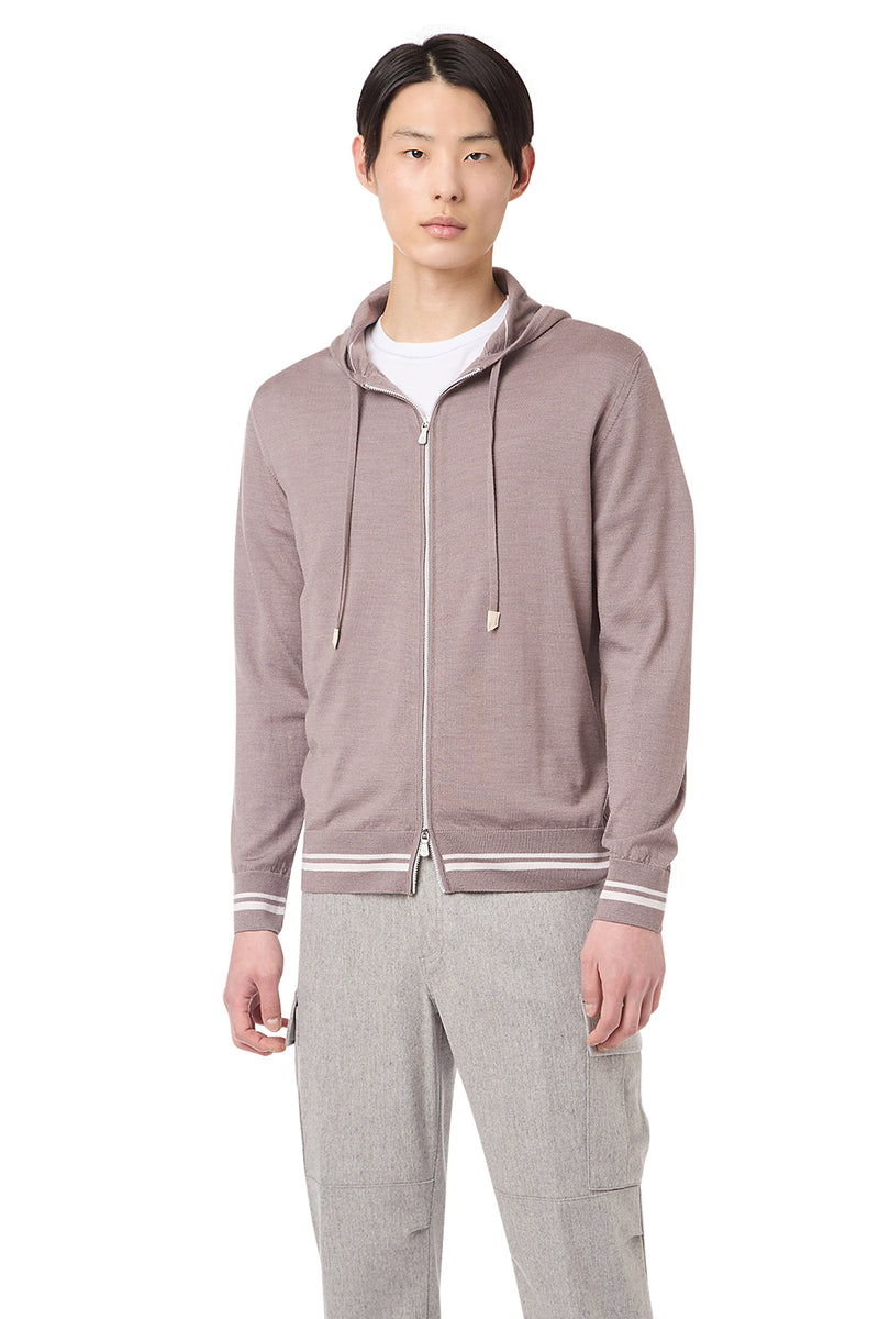 MAGLIA FULL ZIP MERINOS SETA
