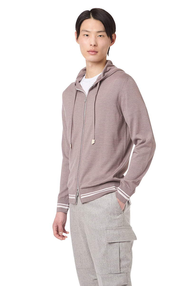 MAGLIA FULL ZIP MERINOS SETA