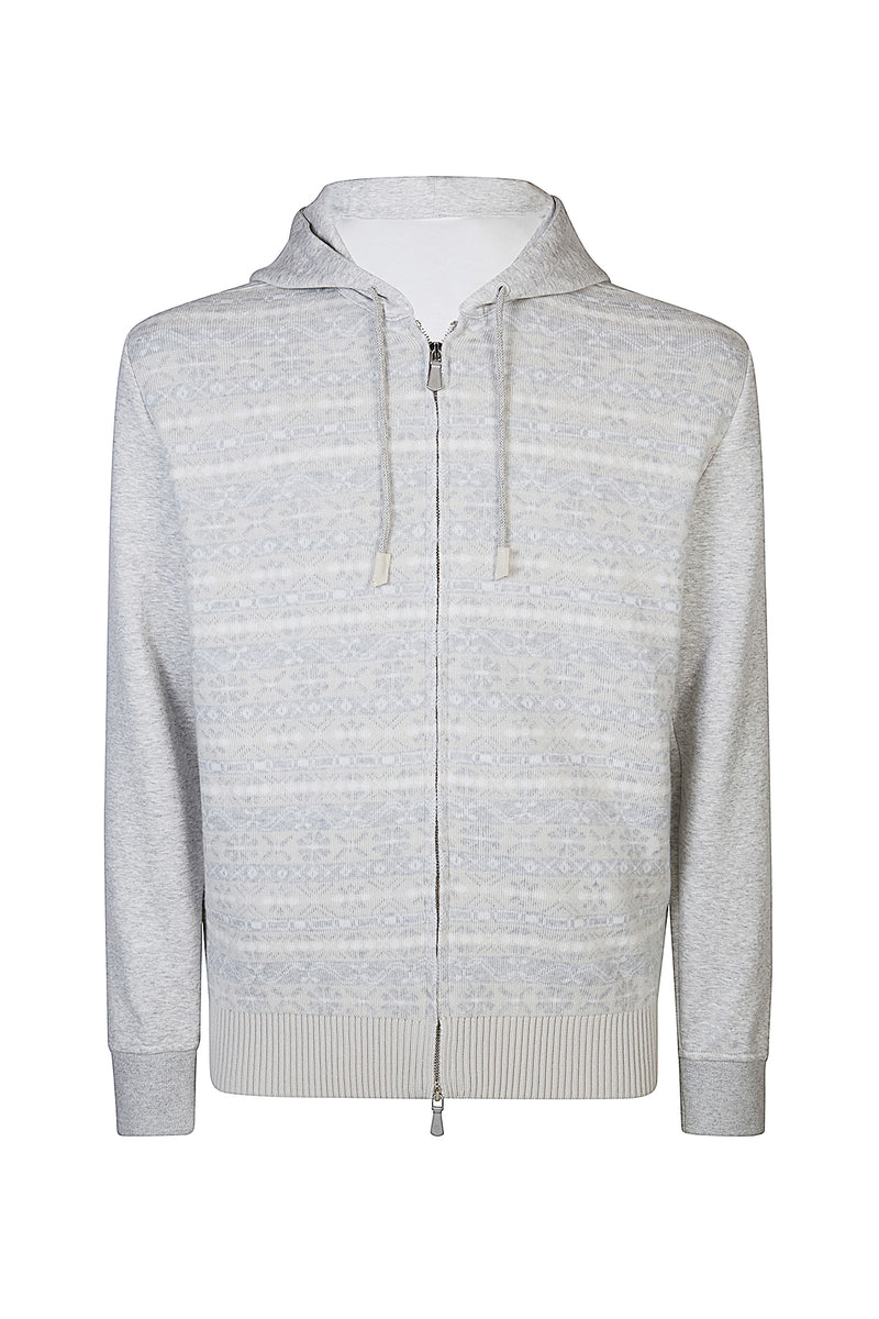 BI-MATERIAL JACKET SWEATER