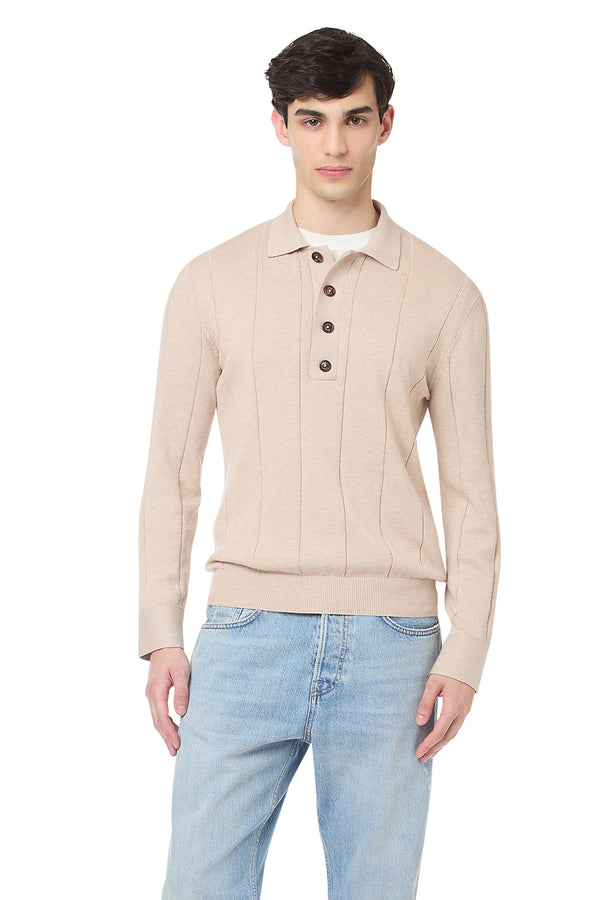 COTTON CASHMERE KNITTED POLO