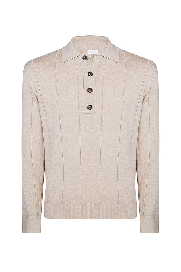 COTTON CASHMERE KNITTED POLO