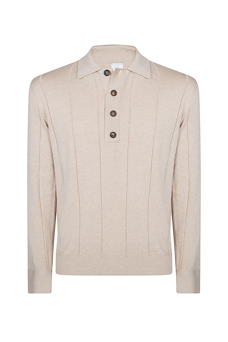COTTON CASHMERE KNITTED POLO