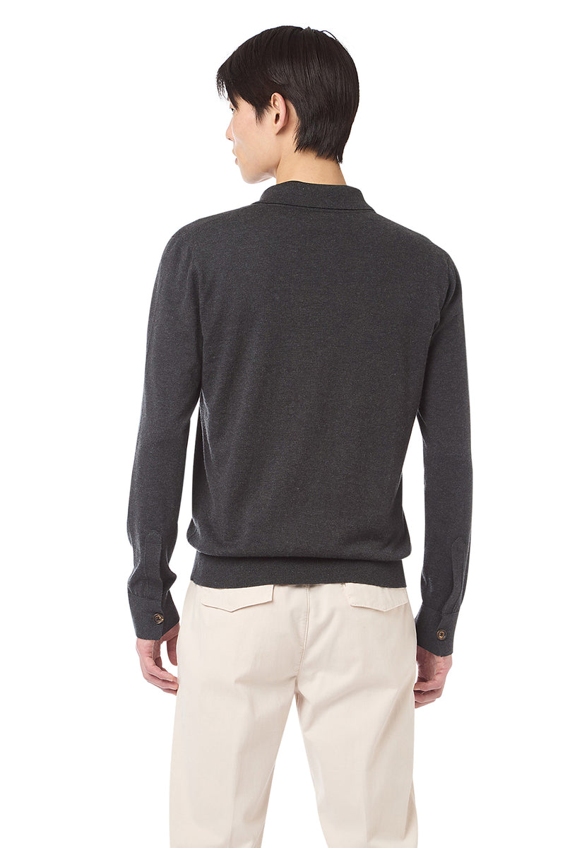 COTTON CASHMERE KNITTED POLO
