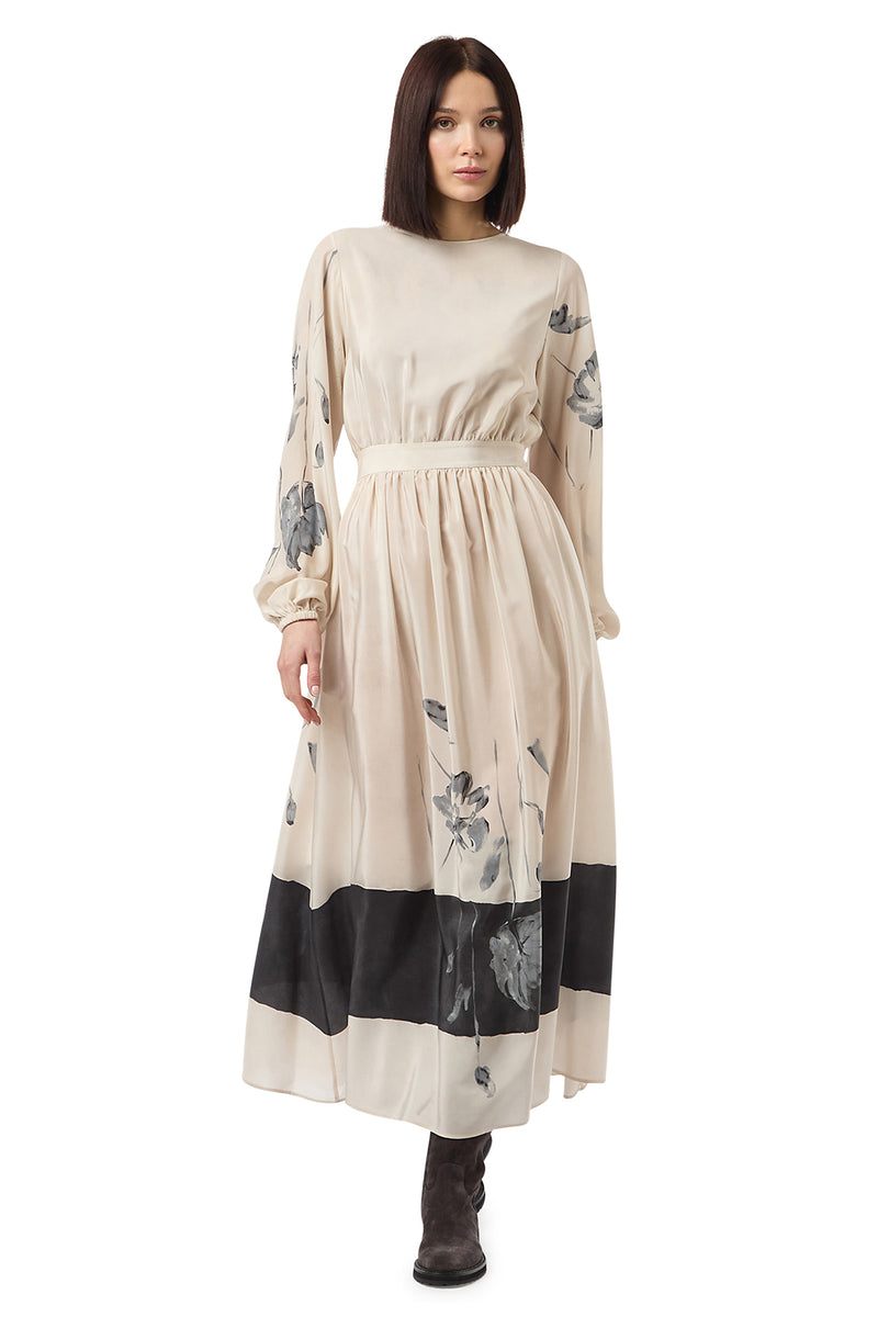PRINTED LONG SLEEVE DRESS