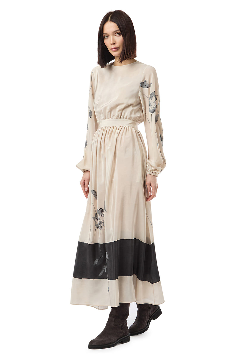 PRINTED LONG SLEEVE DRESS