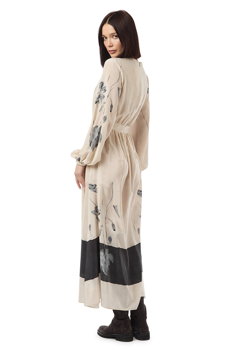 PRINTED LONG SLEEVE DRESS