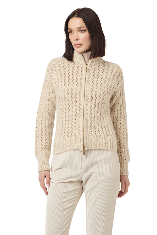 MAGLIA FULL ZIP ALPACA LANA