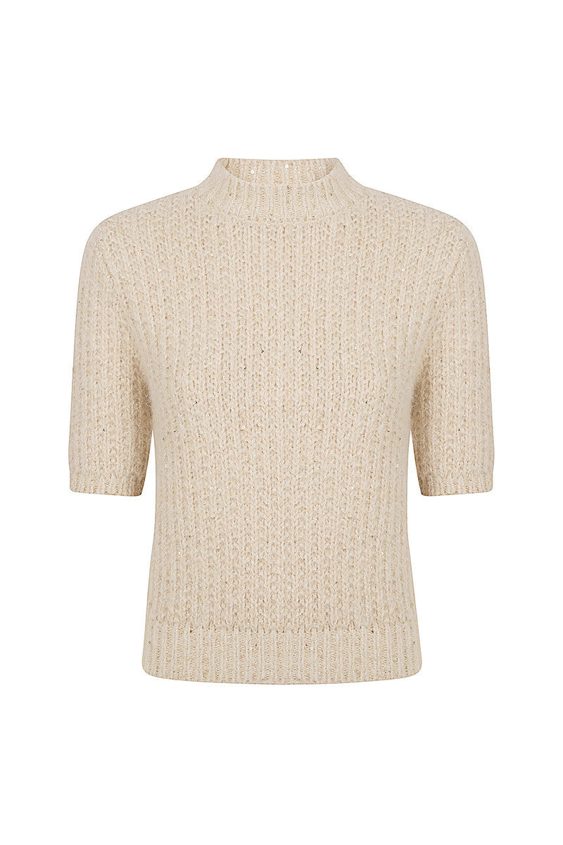 CREW NECK SHORT SLEEVE SWEATER