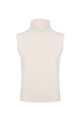 RIBBED SLEEVELESS SWEATER