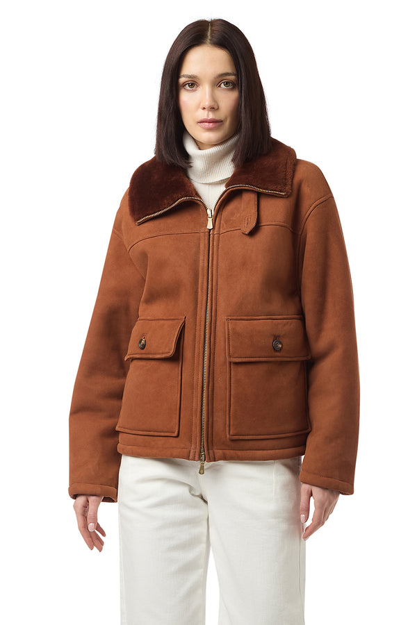GIUBBINO IN PELLE SHEARLING AGNELLO