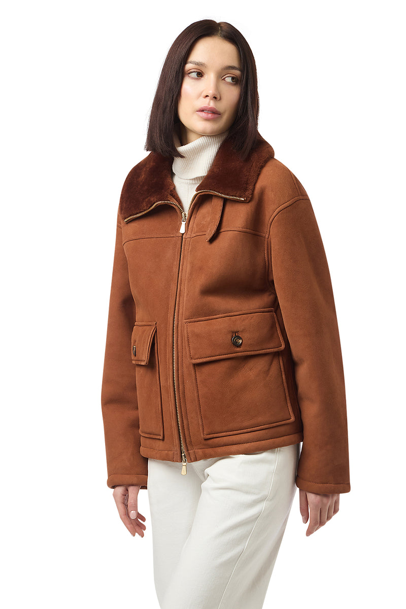 GIUBBINO IN PELLE SHEARLING AGNELLO
