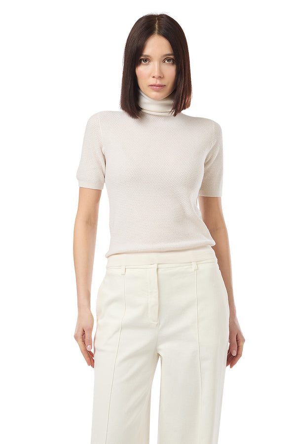 TURTLENECK HALF SLEEVE SWEATER