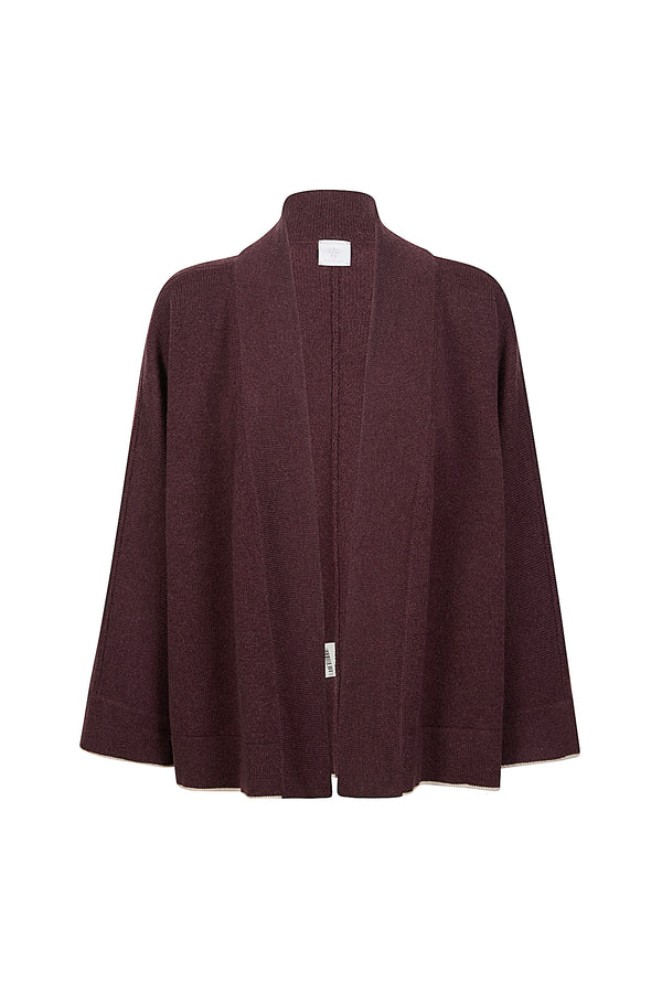 KIMONO IN MAGLIA CASHMERE CON TIPPING
