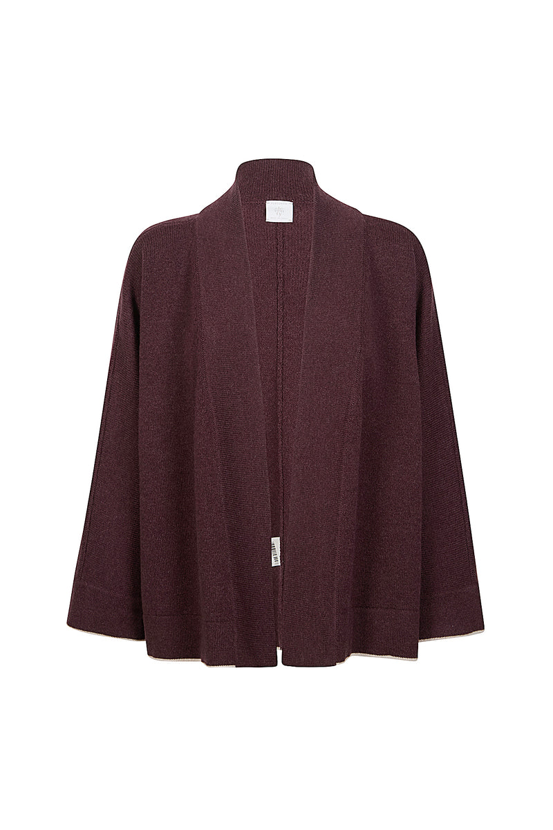 KIMONO IN MAGLIA CASHMERE CON TIPPING
