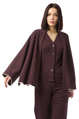 KIMONO IN MAGLIA CASHMERE CON TIPPING