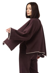 KIMONO IN MAGLIA CASHMERE CON TIPPING