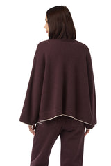 KIMONO IN MAGLIA CASHMERE CON TIPPING