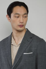 SINGLE-BREASTED WOOL, SILK, LINEN SUIT