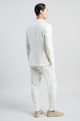 SINGLE-BREASTED LINEN, WOOL, SILK SUIT
