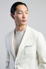 SINGLE-BREASTED LINEN, WOOL, SILK SUIT