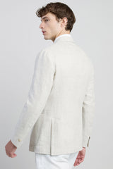 SINGLE-BREASTED LINEN AND WOOL JACKET