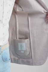 SINGLE-BREASTED LINEN, WOOL AND SILK JACKET