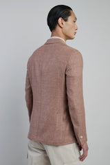 SINGLE-BREASTED LINEN, WOOL AND SILK JACKET
