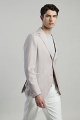 SINGLE-BREASTED CASHMERE SILK LINEN JACKET