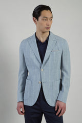 SINGLE-BREASTED WOOL SILK LINEN JACKET