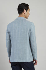 SINGLE-BREASTED WOOL SILK LINEN JACKET