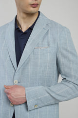 SINGLE-BREASTED WOOL SILK LINEN JACKET
