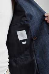 DOUBLE-BREASTED CASHMERE SILK LINEN JACKET