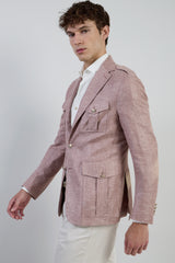 SINGLE-BREASTED LINEN CASHMERE SILK JACKET