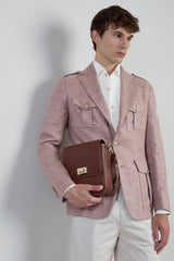 SINGLE-BREASTED LINEN CASHMERE SILK JACKET