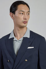 DOUBLE-BREASTED JACKET IN TECHNICAL FABRIC