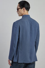 SINGLE-BREASTED LYOCELL AND LINEN JACKET