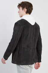 GIACCA MONOPETTO SUEDE RESINATO