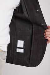 GIACCA MONOPETTO SUEDE RESINATO