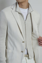 GIACCA CON PETTORINA COTONE LINO