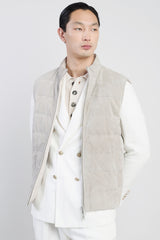 GILET REVERSIBILE SUEDE E JERSEY COSTA INGLESE