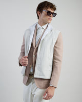 GILET REVERSIBILE COTONE LINO E LANA NYLON