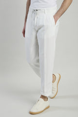 COTTON LINEN PLAIN TROUSERS